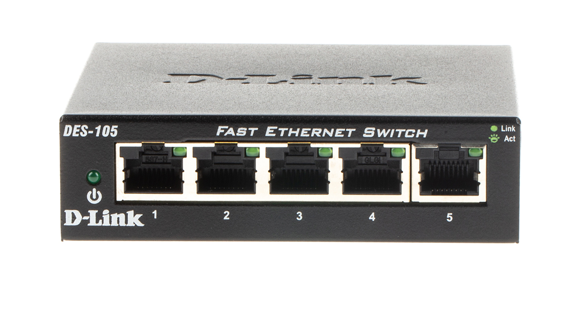 D-Link 5-Port Fast Ethernet Switch Unmanaged 5 Port Network Switch