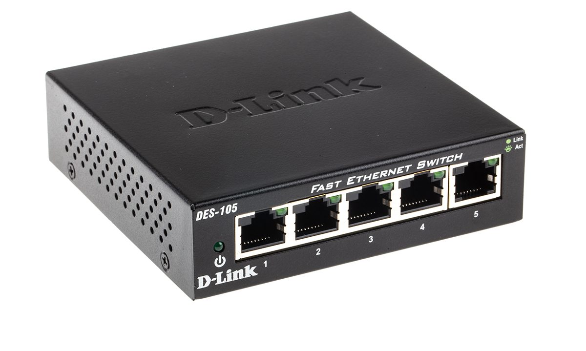 des-105b D-Link 5-Port Fast Ethernet Switch Unmanaged 5 Port Network Switch