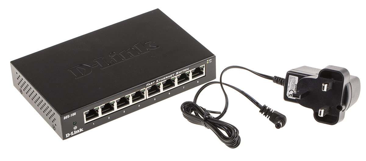 D-Link 8-Port Fast Ethernet Switch Unmanaged 8 Port Network Switch