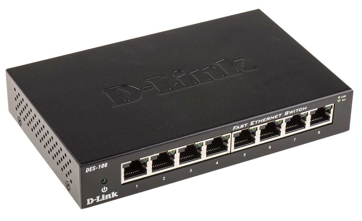 des-108b D-Link 8-Port Fast Ethernet Switch Unmanaged 8 Port Network Switch