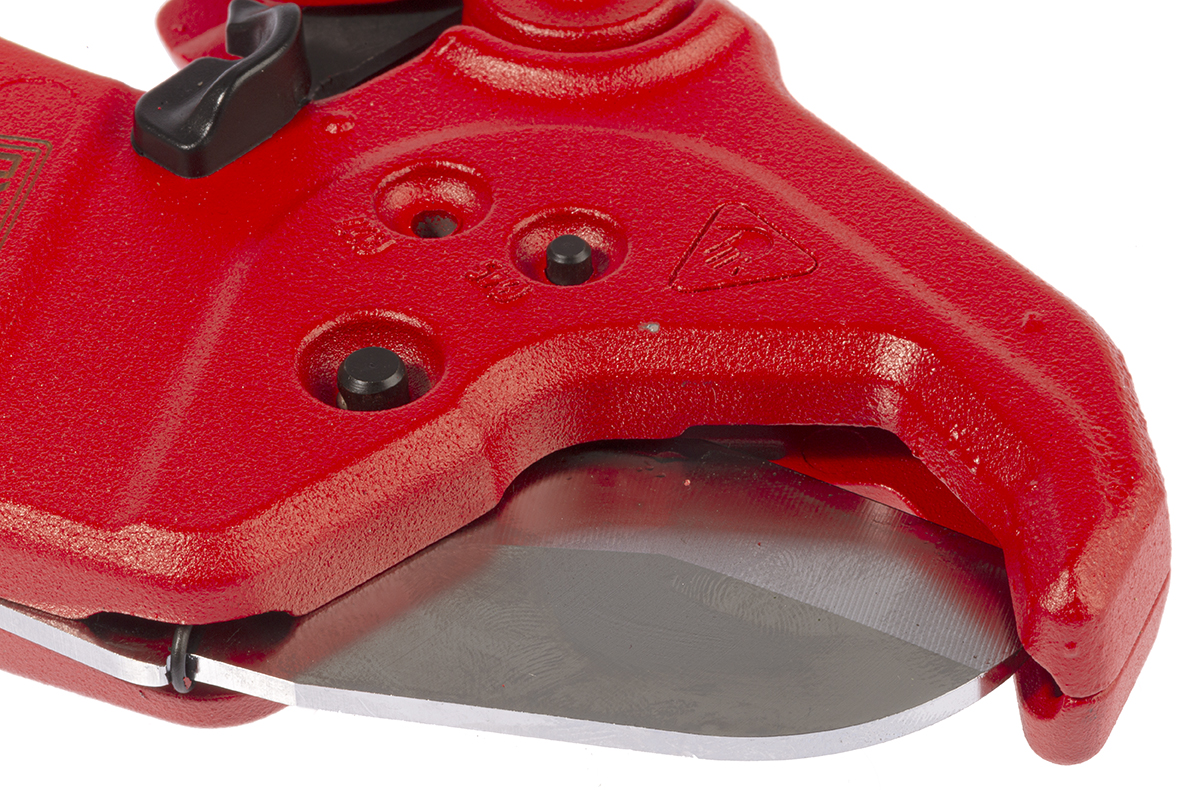 182-9983 RS PRO Pipe Cutter 42 mm Cuts Polyvinyl Fluoride, Polyvinyl Chloride, Polyethylene, Polypropylene, Phosphor Bronze,