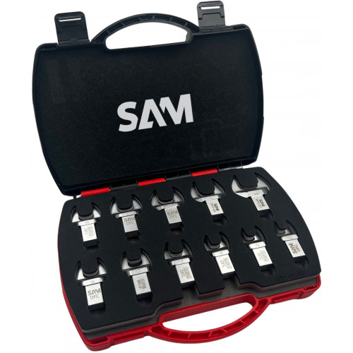 SAM 11-Piece Spanner Set, 16 mm, 18 mm, 22 mm, 21 mm, 27, 15 mm, 24 mm, 19 mm, 17 mm, 13 mm, 14 mm, Chrome Vanadium