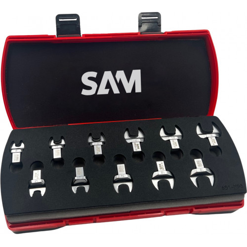 SAM 11-Piece Spanner Set, 15 mm, 18 mm, 17 mm, 16 mm, 10 mm, 13 mm, 12 mm, 19, 11 mm, 8 mm, 14 mm, Chrome Vanadium Steel