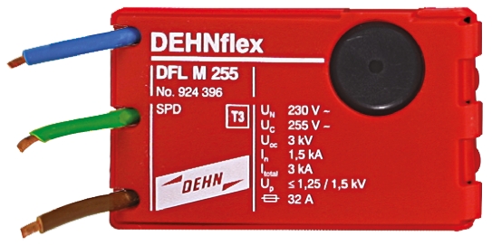 Dehn, DFL Surge Arrester 255V ac Maximum Voltage Rating 3 kA Maximum Surge Current Surge Arrester