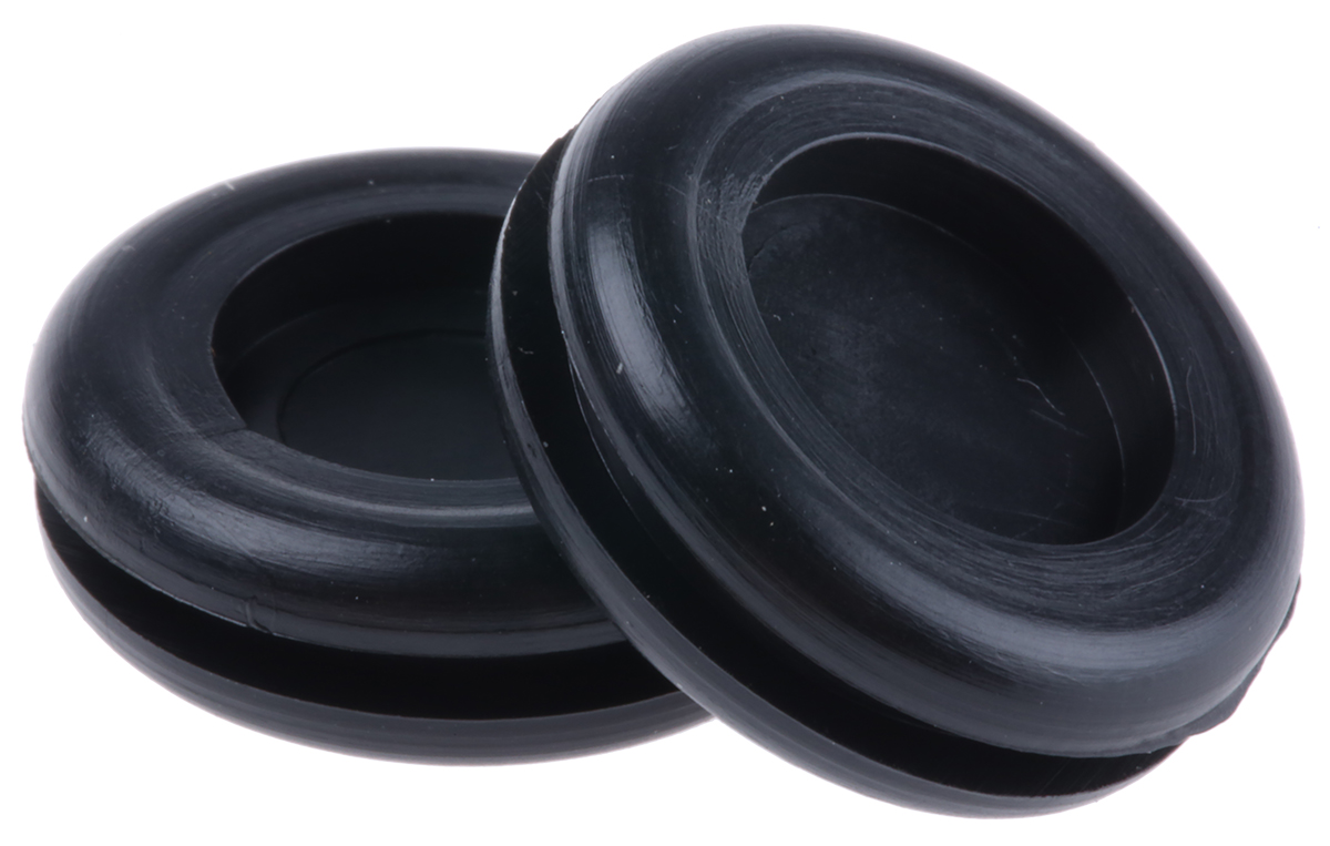 Essentra DG Black Polyvinyl Chloride 16 mm Cable Grommet for 11 mm Cable Dia. for 11 mm Cable Dia. DG-19426