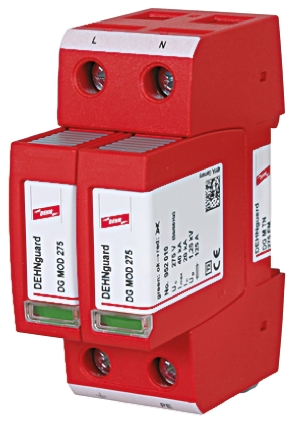 Dehn, DG Surge Arrester 275V ac Maximum Voltage Rating 40 kA Maximum Surge Current Type 2 Arrester