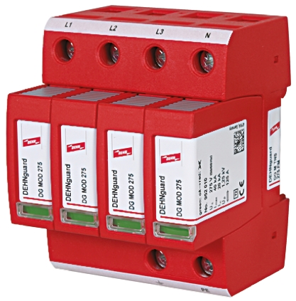 Dehn, DG Modular Surge Protector 275V ac Maximum Voltage Rating 40 kA Maximum Surge Current Type 2 Arrester