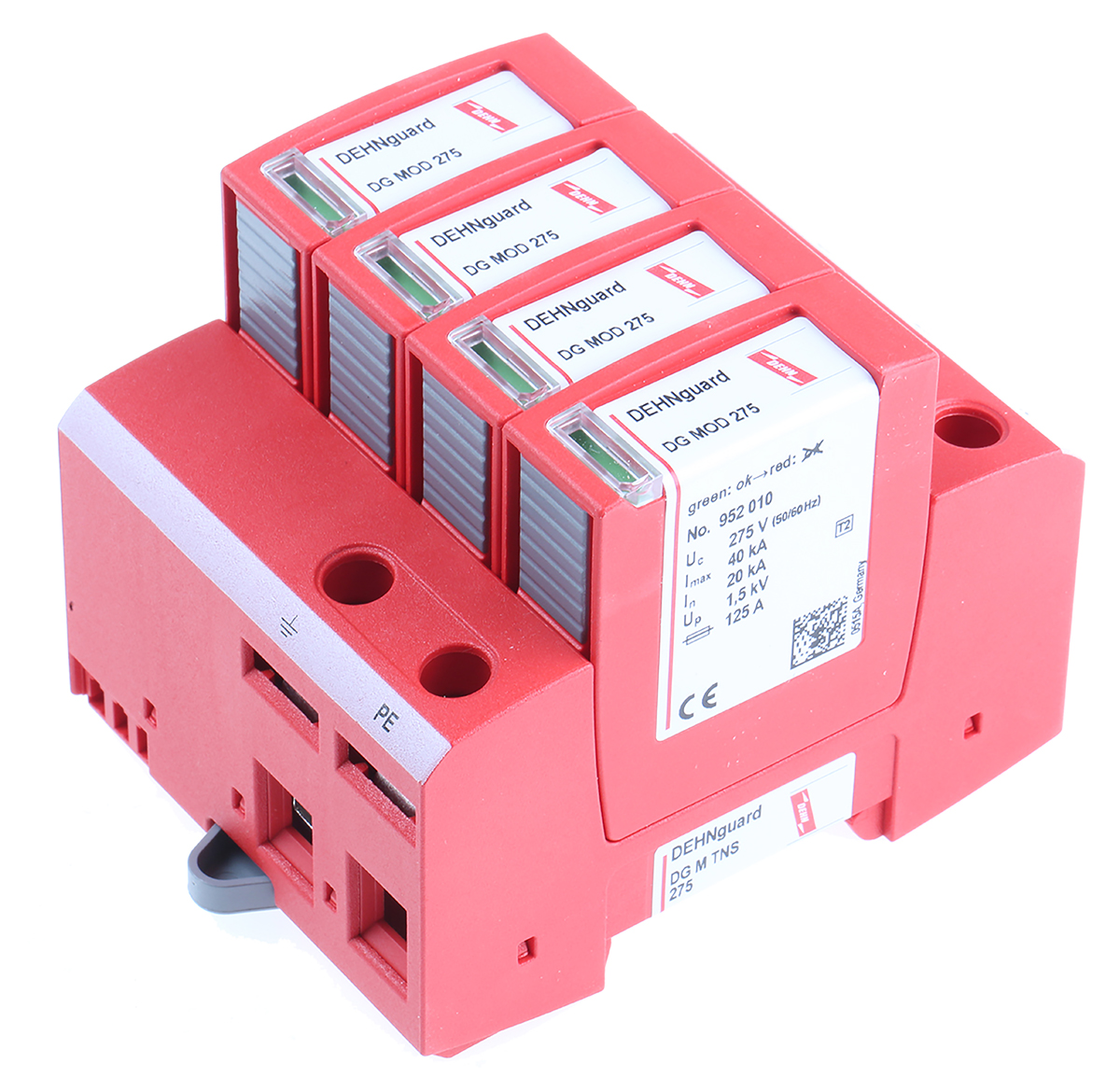 Dehn, DG Modular Surge Protector 275V ac Maximum Voltage Rating 40 kA Maximum Surge Current Type 2 Arrester