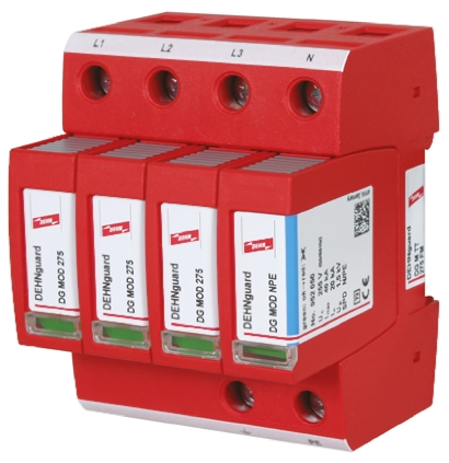 Dehn, DG Modular Surge Protector 275V ac Maximum Voltage Rating 40 kA Maximum Surge Current Type 2 Arrester