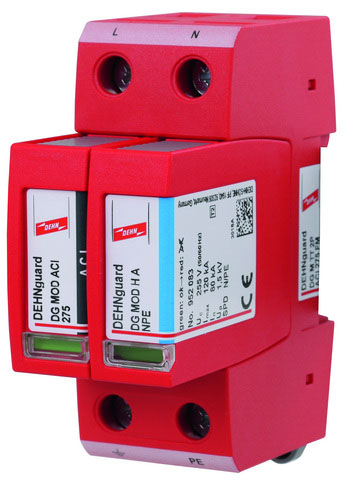 Dehn, DG M TT 2P ACI Surge Arrester 275V Maximum Voltage Rating Surge Arrester