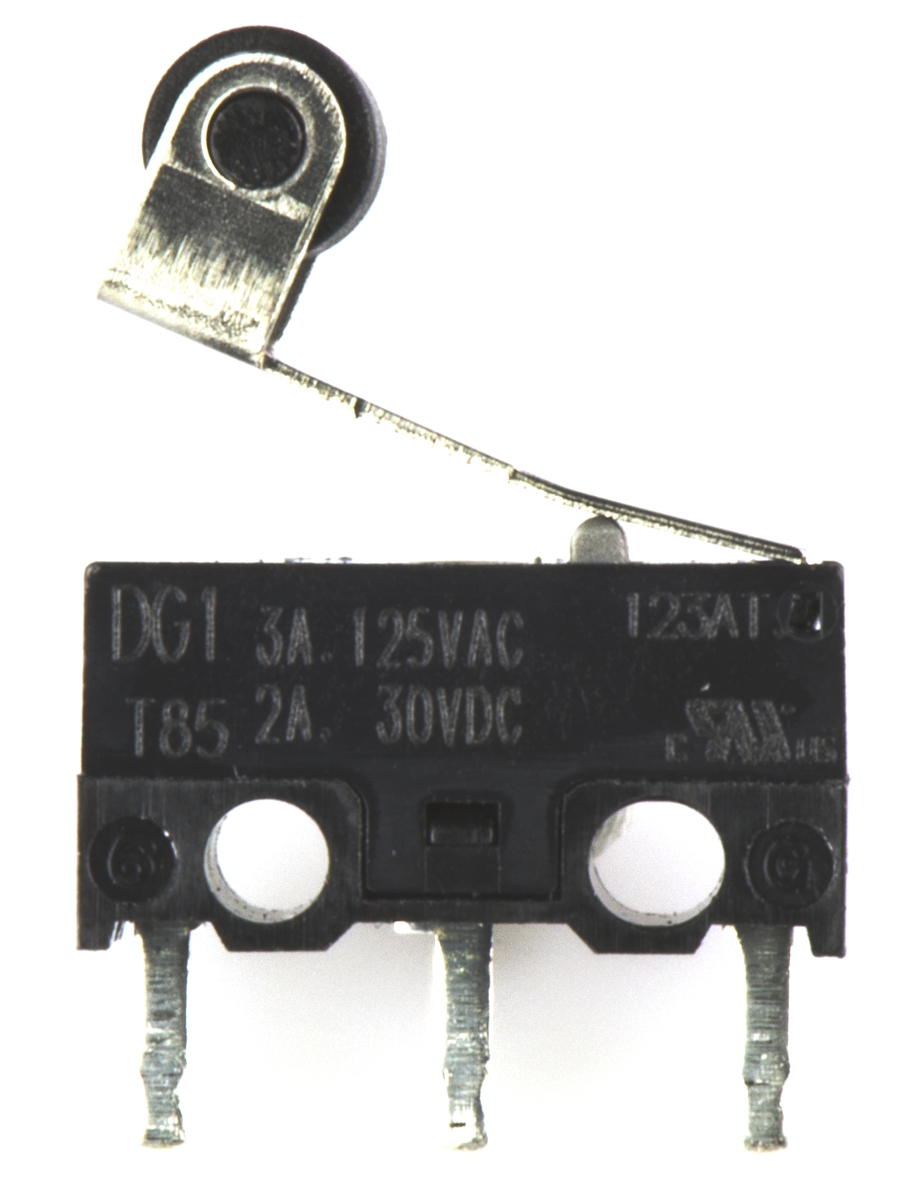 dg13-b1ra ZF Roller Lever Micro Switch, PCB Terminal Terminal, 3 A, 125 V ac, 30 V dc, SPDT, IP40