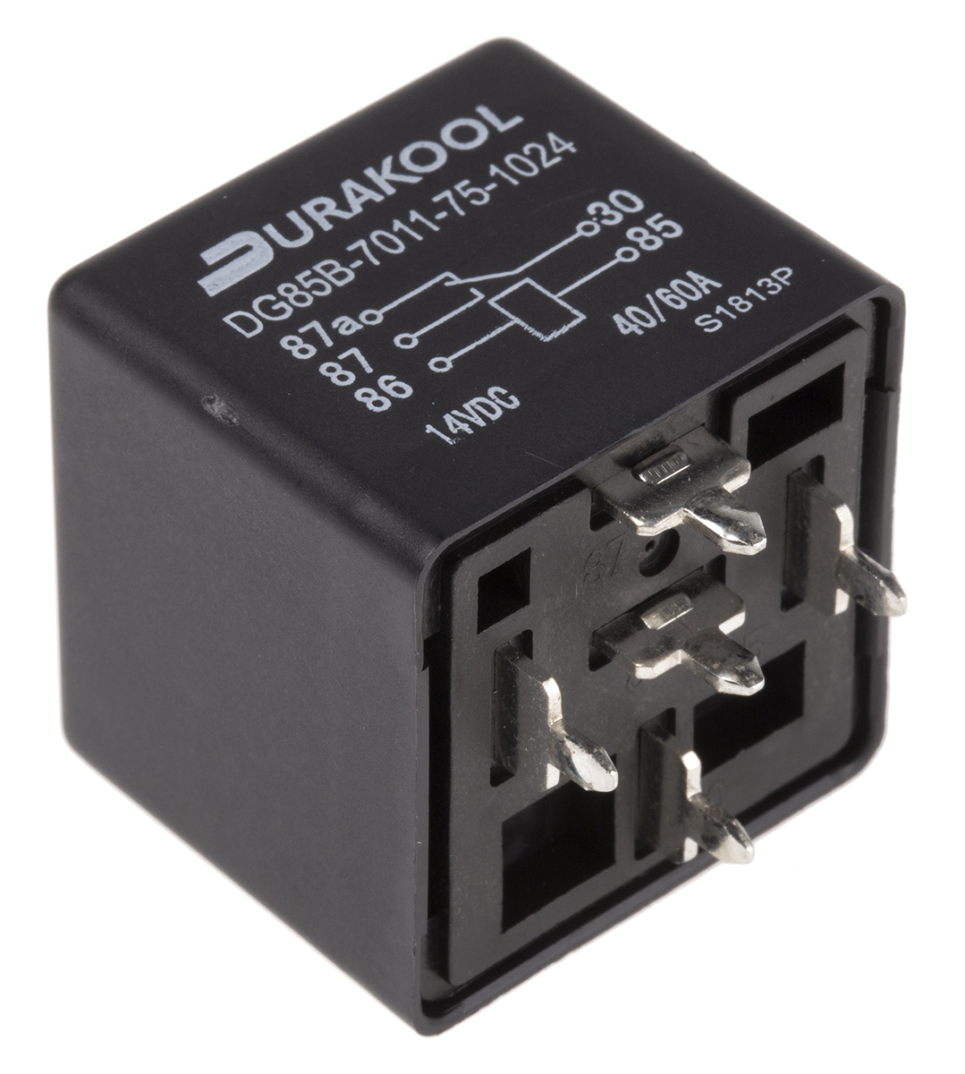 Durakool Power Relay, 24V dc Coil, 60A Switching Current, SPDT