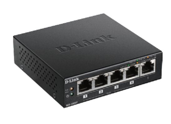 D-Link 5-Port Desktop Gigabit PoE+ Switch Unmanaged 5 Port Gigabit Switch Power Over Ethernet