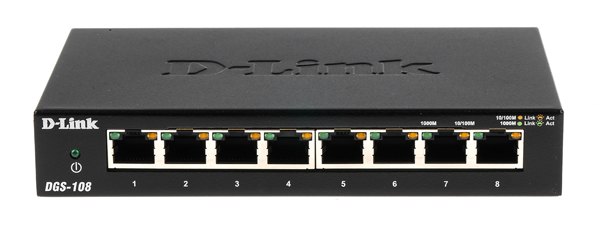D-Link 8-Port Gigabit Unmanaged Desktop Switch DGS-105 Unmanaged 8 Port Network Switch
