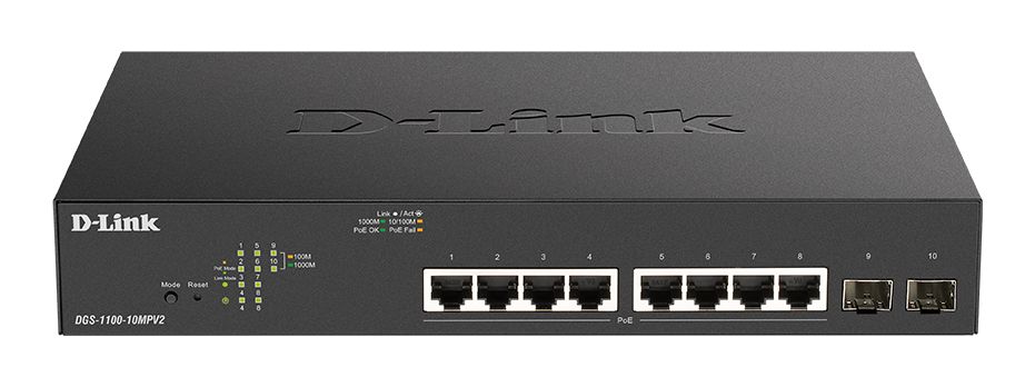 D-Link 10-Port Gigabit Smart Managed Max PoE Switch Smart 10 Port Smart Switch Power Over Ethernet