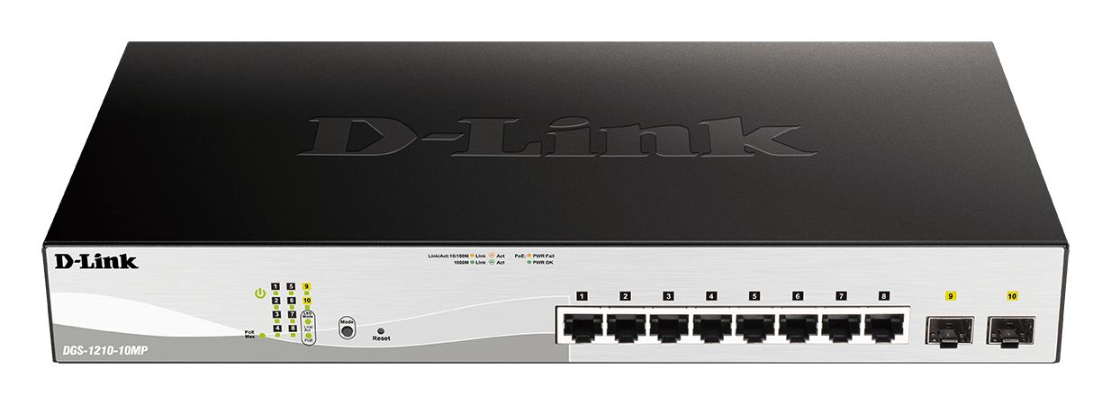 D-Link 10-Port Gigabit Smart Managed Max PoE Switch Smart 10 Port Smart Switch Power Over Ethernet