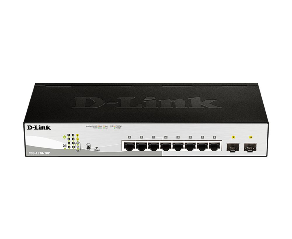 D-Link 10-Port Gigabit Smart Managed PoE Switch Smart 10 Port Ethernet Switch Power Over Ethernet