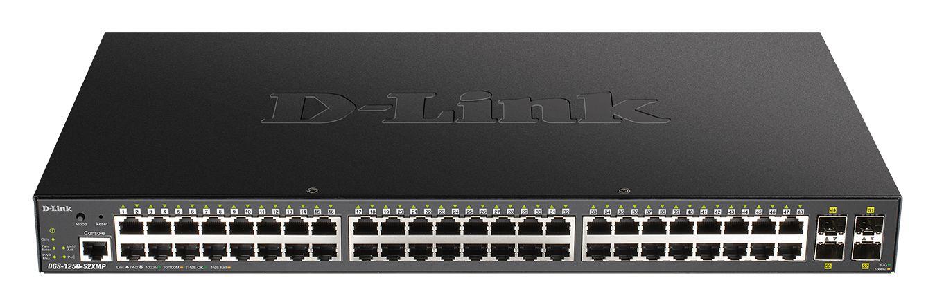 D-Link 52-Port Gigabit Smart Managed Max PoE Switch with 10G Uplinks Smart 52 Port Smart Switch Power Over Ethernet