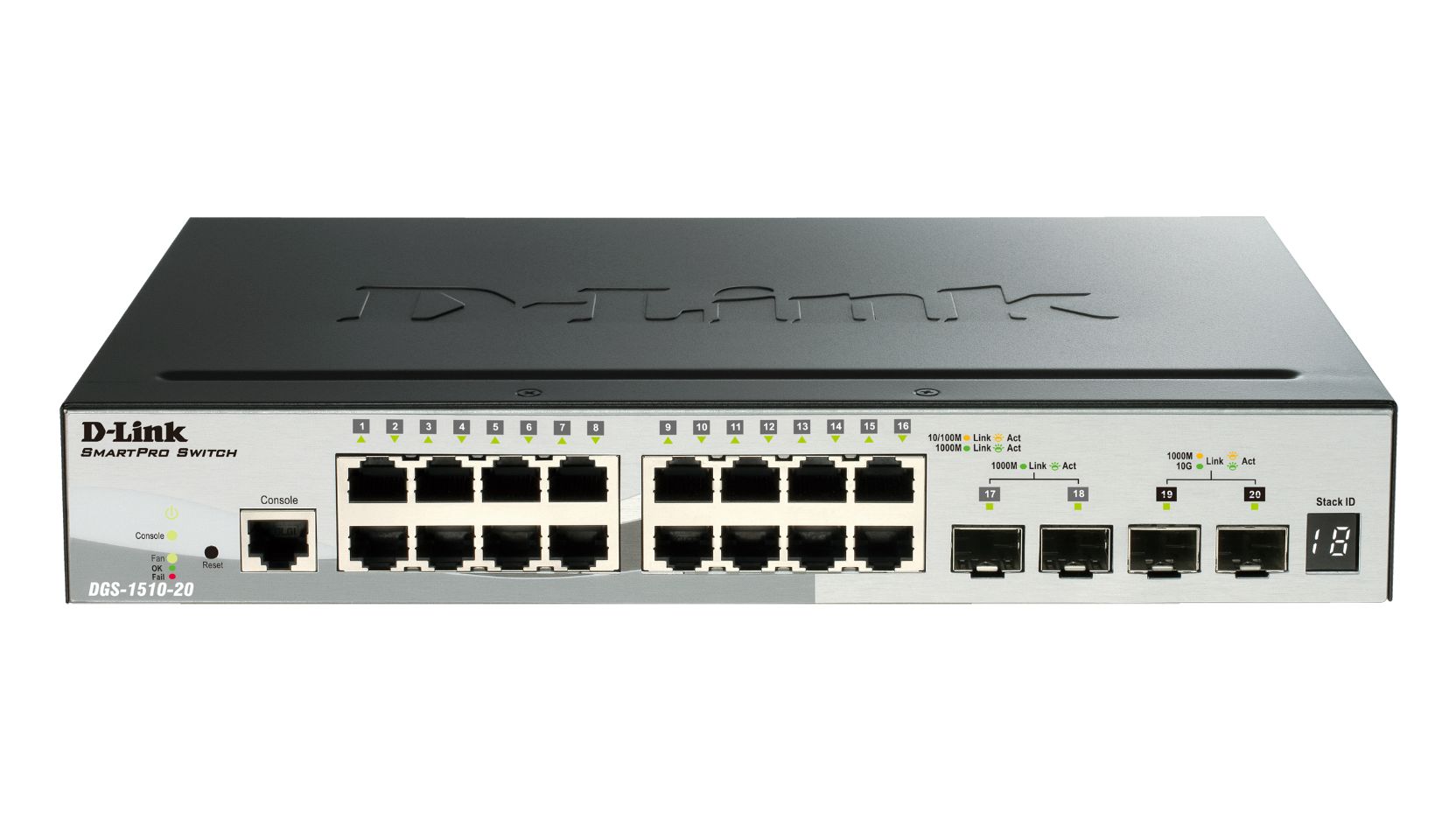 D-Link 20-Port Gigabit Stackable Smart Managed Switch with 10G Uplinks Smart 20 Port Smart Switch
