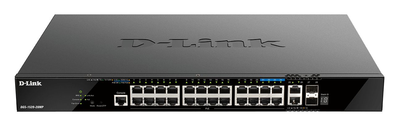 D-Link 28-Port Layer 3 Stackable Smart Managed Max PoE Switch with 10G Uplinks Smart 28 Port Managed Switch Power Over