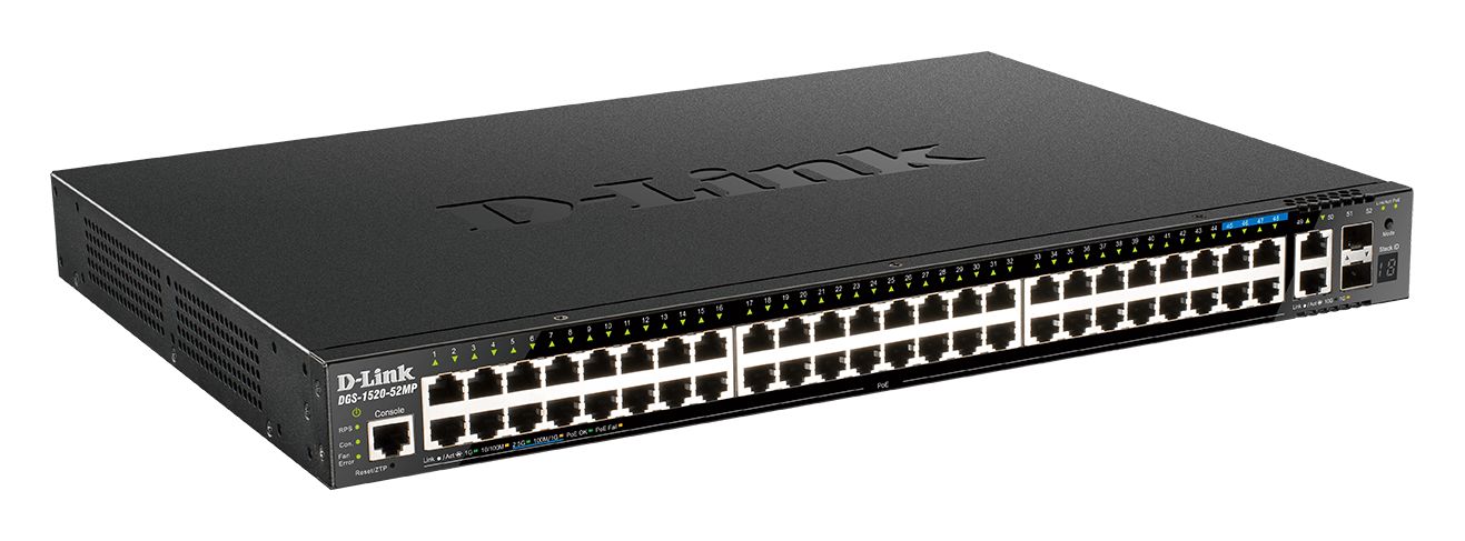 D-Link 52-Port Layer 3 Stackable Smart Managed Max PoE Switch with 10G Uplinks Smart 52 Port Managed Switch Power Over