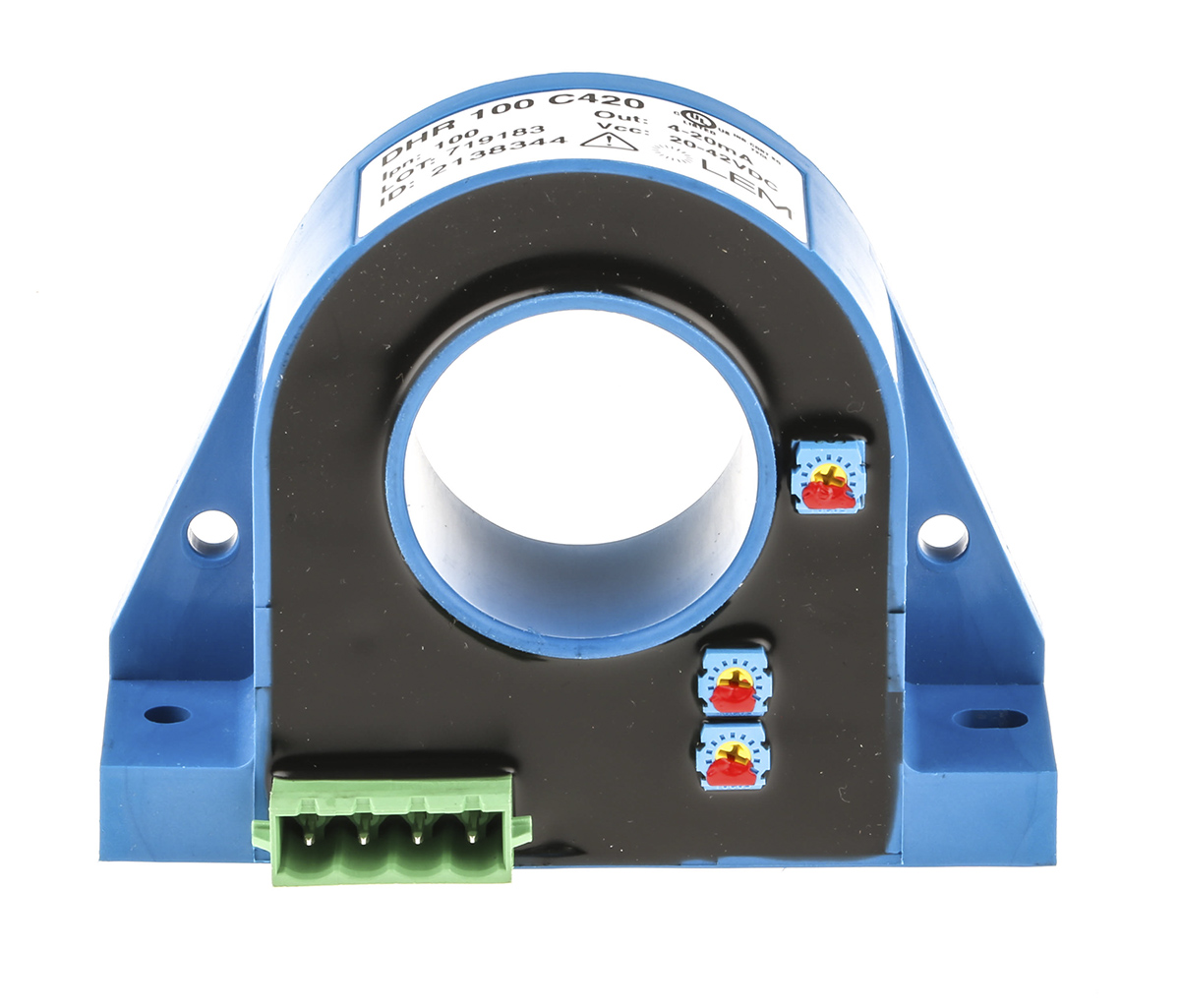 dhr-100-c420 LEM DHR Series Current Transformer 100 A 20V dc, 50 V dc 32 mm Bore