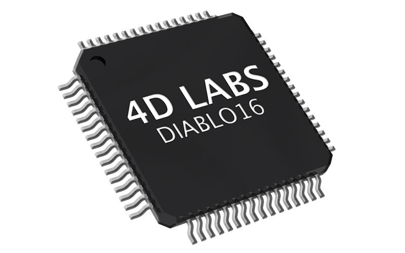 4D Systems DIABLO16 Graphics Controller IC I2C, SPI 64-Pin TQFP
