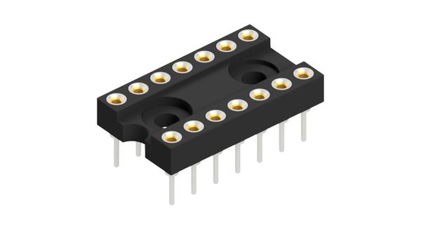 Fischer Elektronik, DIL 2.54 mm Pitch Straight 14 Way, Through Hole Closed Frame DIL Socket, 1.5A
