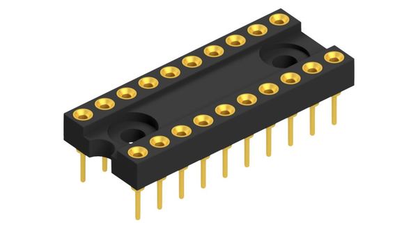 Fischer Elektronik, DIL 2.54 mm Pitch Straight 20 Way, Through Hole Closed Frame DIL Socket, 1.5A
