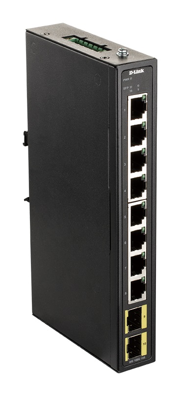 D-Link 10-Port Industrial Gigabit Unmanaged Switch with SFP Ports Unmanaged 8 Port Switch
