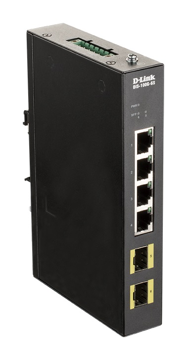 D-Link 6-Port Industrial Gigabit Unmanaged Switch with SFP Ports Unmanaged 4 Port Switch