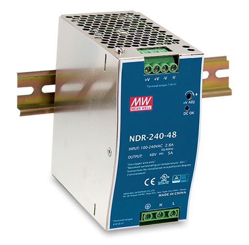 D-Link NDR-240 Switched Mode DIN Rail Power Supply 264V ac AC/DC Input 48V dc, 5 A Output 240 W