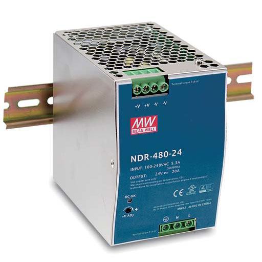 D-Link NDR-480 Switched Mode DIN Rail Power Supply 264V ac AC/DC Input 48V dc, 10 A Output 480 W