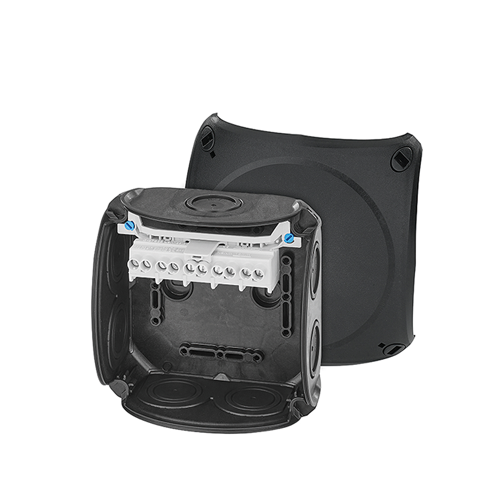 HENSEL DK Series Black Polypropylene Terminal Box, IP66, 5 Terminals, 77 mm, 130mm 130 mm