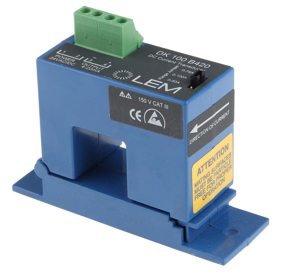 dk-100-b420 LEM DK-B420 Series Current Transformer 100 A 20V dc, 50 V dc 21.7 mm Bore