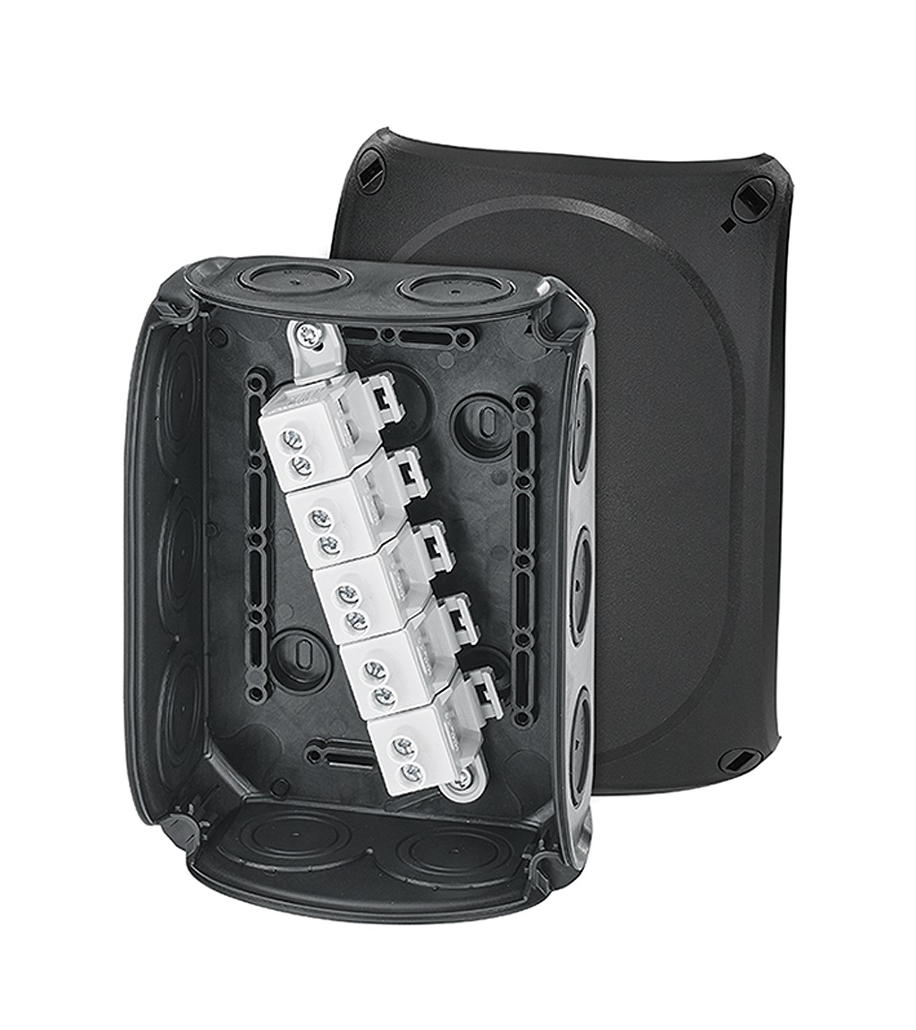 HENSEL DK Series Black Polypropylene Terminal Box, IP66, 5 Terminals, 77 mm, 180mm 130 mm