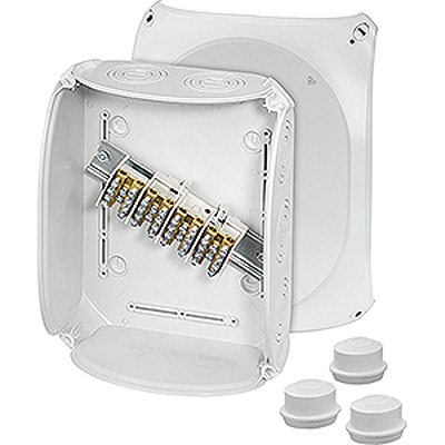 HENSEL DK Series Grey Polycarbonate Junction Box, IP66, IP55, 4 Terminals, 112 mm, 255mm 205 mm