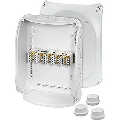 HENSEL DK Series Grey Polycarbonate Junction Box, IP66, IP55, 5 Terminals, 122 mm, 295mm 225 mm