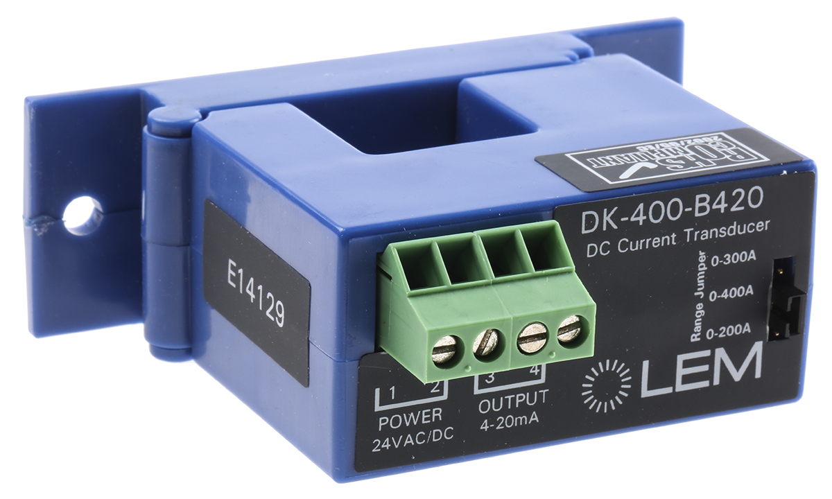 LEM DK-B420 Series Current Transformer 400 A 50 V ac, 20V dc 21.7 mm Bore