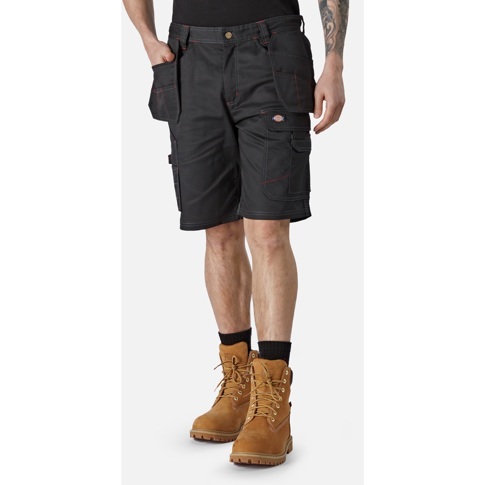 Dickies Redhawk Pro Black 35% Cotton, 65% Polyester Work Shorts, 34 in