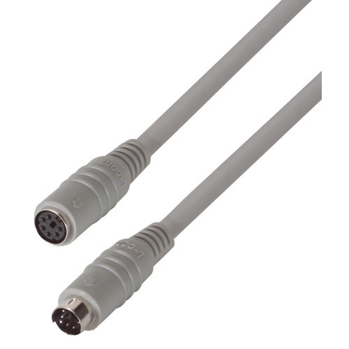 L-Com Female 6 Pin Header to Male Grey DIN Cable 6 ft