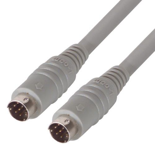 L-Com Male Mini-DIN8 to Male Grey DIN Cable 6 ft