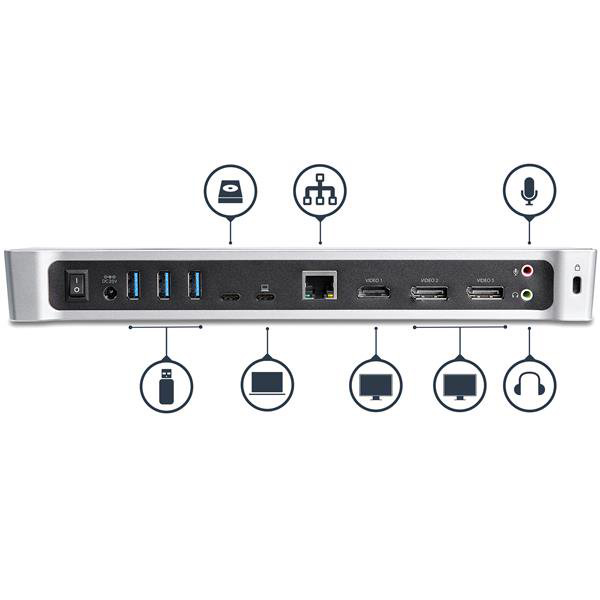 dk30ch2dppdu StarTech.com  3 4096 x 2160 pixel USB C Docking Station USB 3.0 Portswith DisplayPort, HDMI - 5 xUSB ports