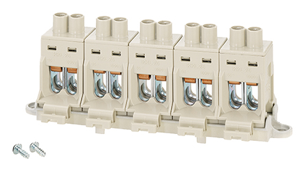 HENSEL DK Series Non-Fused Terminal Block, 5-Way, 25mm², 6 mm² Wire, 102A Screw