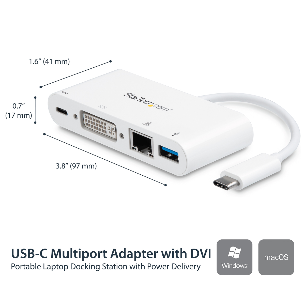 dkt30cdvpd StarTech.com  1920 x 1200 pixel USB C Docking Station USB 3.0 Portswith DVI - 1 xUSB ports