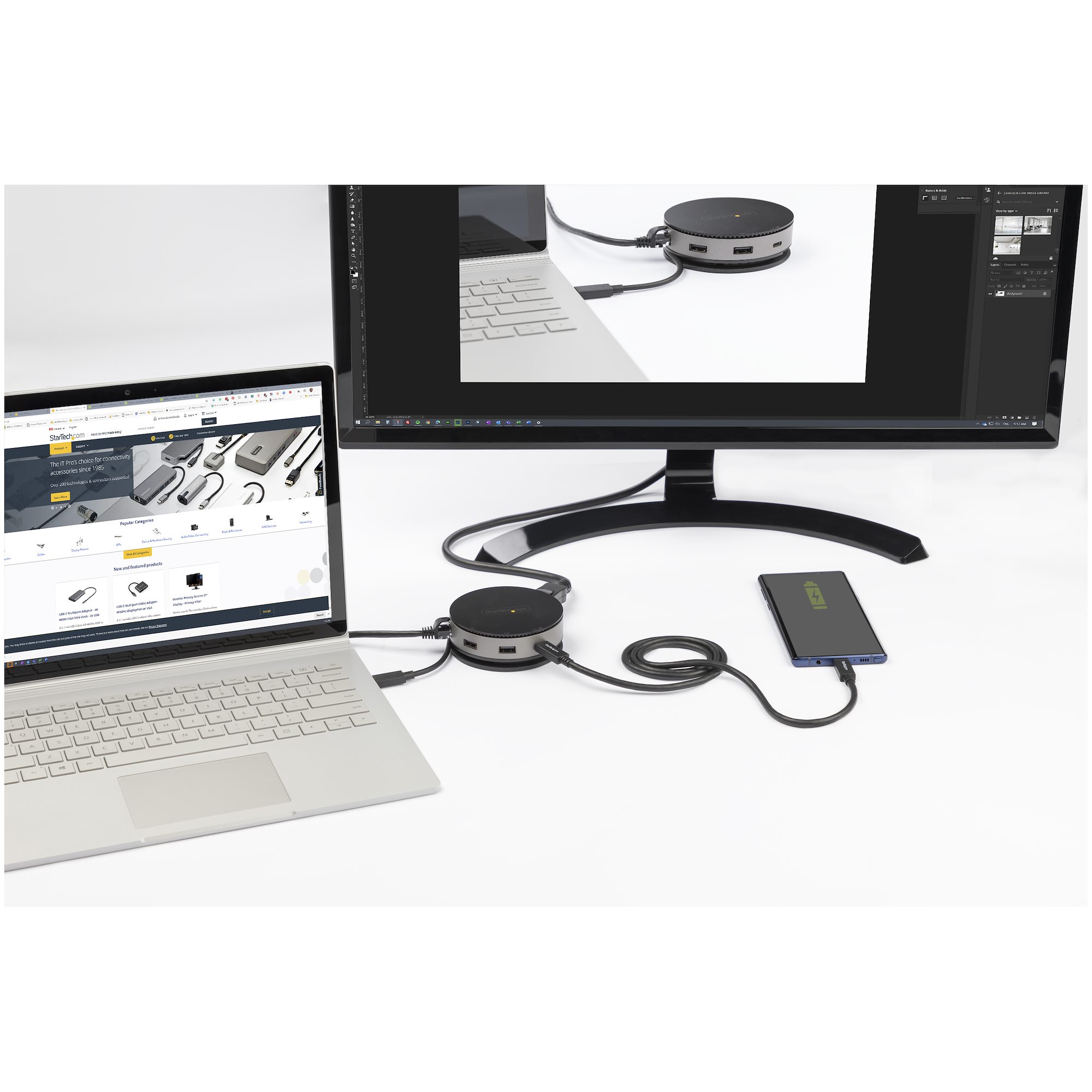dkt31chdvcm StarTech.com  3840 x 2160 pixel USB 3.1 Docking Station USB Type A, USB Type C Portswith DisplayPort, HDMI, VGA - 3 xUSB