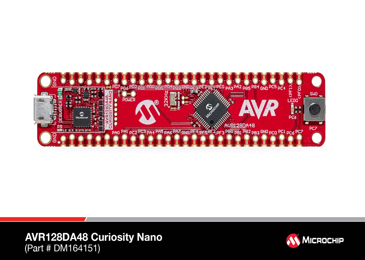 dm164151 Microchip AVR128DA48 Curiosity Nano Evaluation Kit GPIO Evaluation Board DM164151