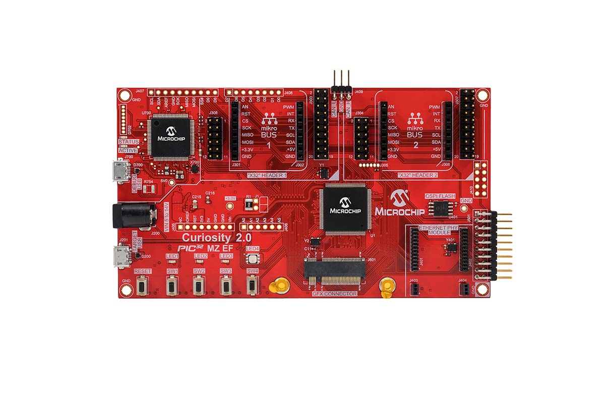 Microchip Curiosity PIC32MZ EF 2.0 Development Bo GPIO Development Board DM320209