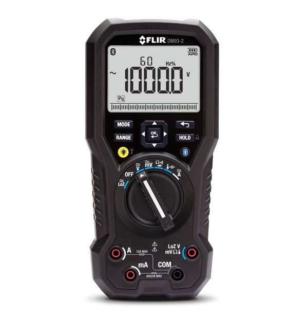dm93-2 FLIR DM93-2 Handheld Multimeter True RMS, 10 A ac, 10 A dc, 1 kV ac 1 kV dc