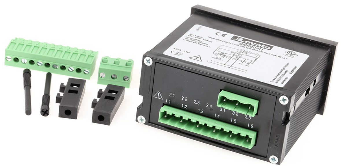 dmk00r1 Lovato DMK Series Digital Voltmeter AC, LED Display 4-Digits ±0.25 %, 45 mm, 92 mm